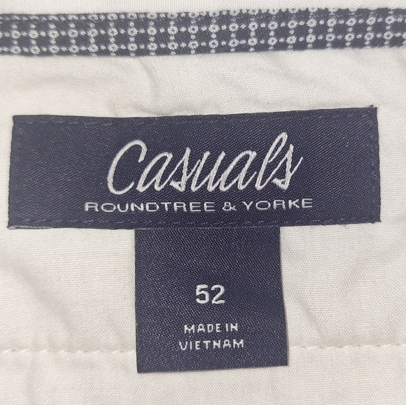 Roundtree and Yorke BigMan Classic Fit Casuals Men's White and Tan Shorts. NWT - Picture 8 of 16